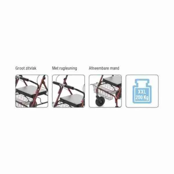 Rollator Drive GoLite 200 XXL